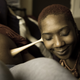 Brittany “Tru” Kellman cares for a client.